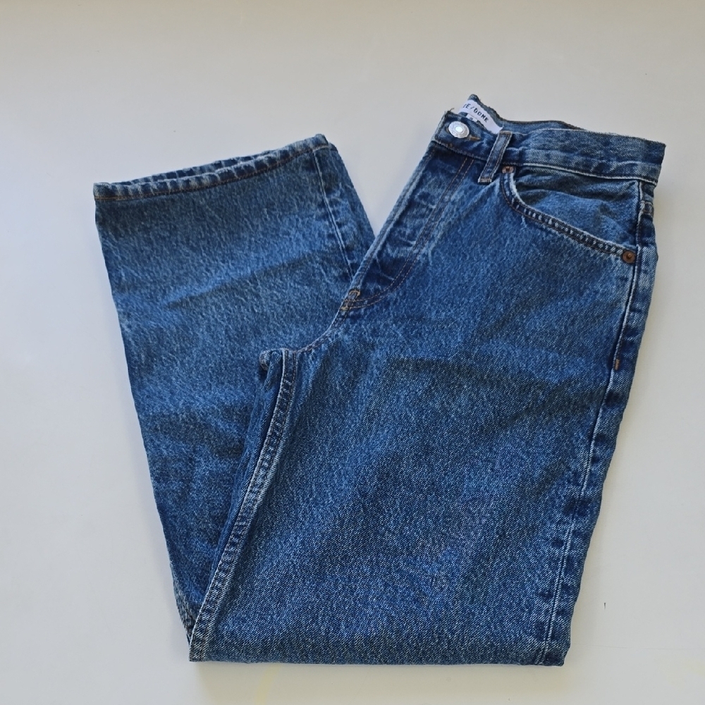 Re/Done Deep Blue Straight Jeans